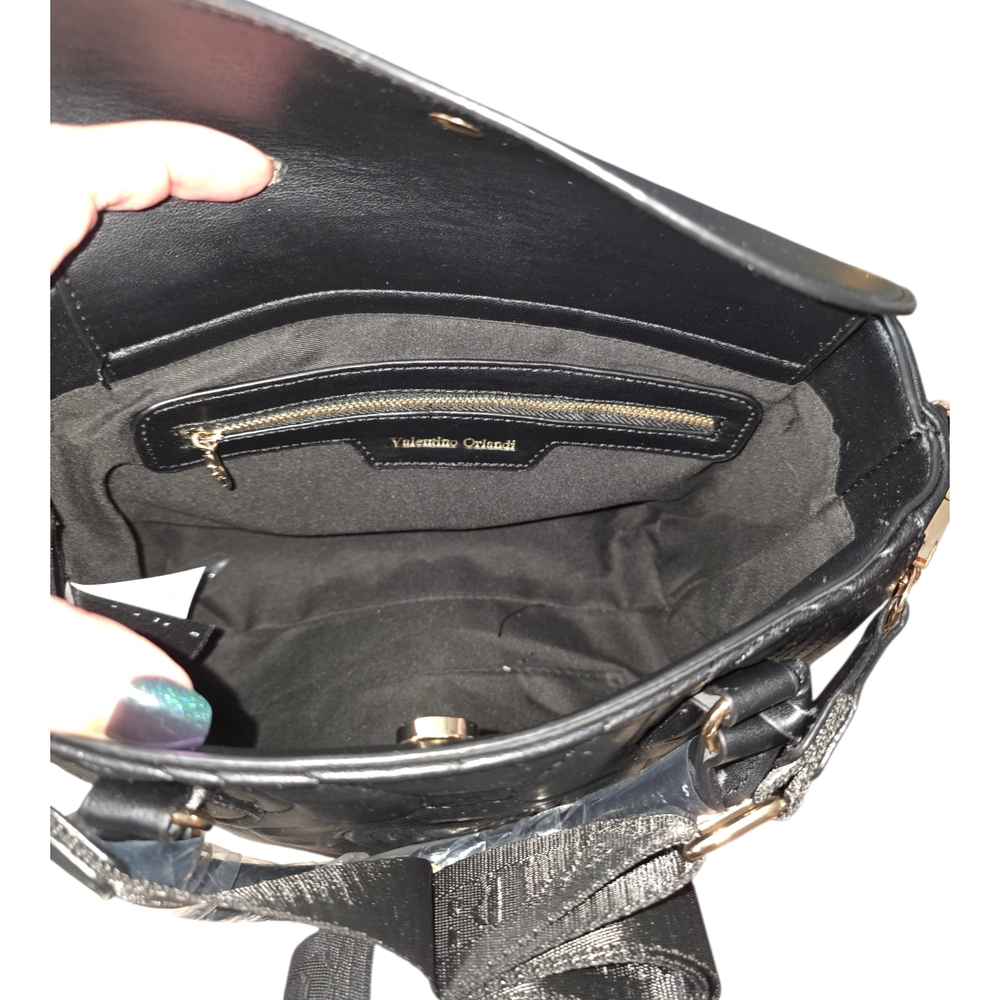 # 53 Valentino Orlandi Black Quilted Crossbody Bag - Picture 4 of 9
